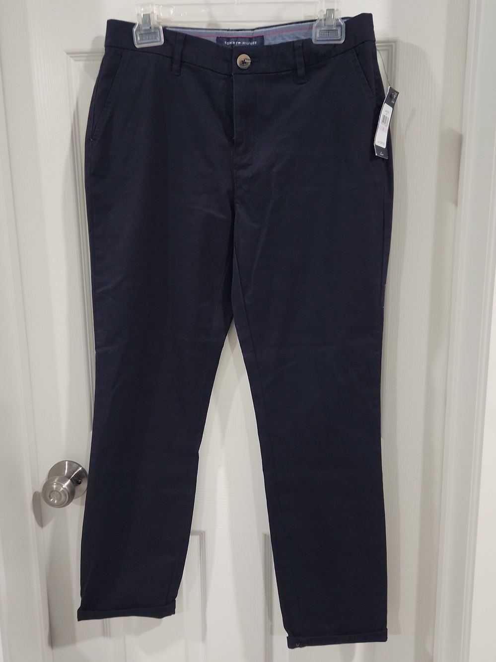 Tommy Hilfiger Womens Slim Fit Chino Pants Navy Blue Trousers 6 NWT MSRP $59.50